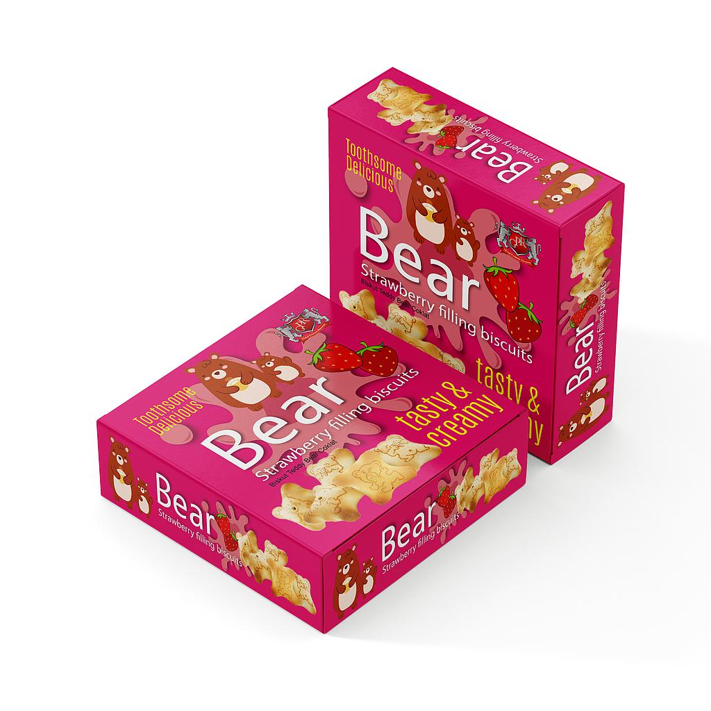 GPR Bear Strawberry Filling Biscuit 50g 020